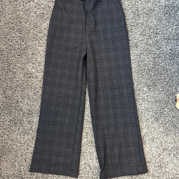 Nicole Miller Brown Plaid Boot Cut Pants - Picture 1 of 3